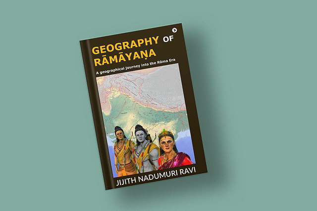 The cover of  Jijith Nadumuri Ravi’s The Geography of Ramayana: A Geographical Journey into the Rama Era.