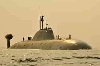 The INS Chakra-2 submarine which will be replaced by Chakra-3. (@livefist/Twitter).