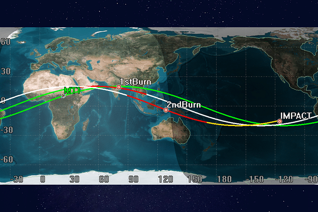 Final ground traces of the Megha-Tropiques-1 satellite (Image: ISRO)