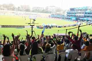 Energetic vibes during the first WPL match at  Mumbai's Brabourne Stadium.