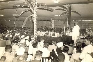 Maharaja giving his inaugural speech at Sree Ramaseva Mandali.