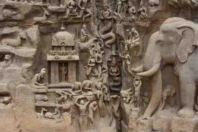 The 'Descent of Ganga' relief at Mahabalipuram (Wikimedia Commons)