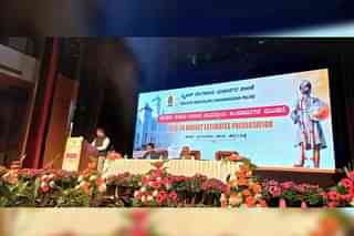BBMP Special Commissioner for Finance, Jayaram Raipura presenting the civic budget for 2023-24 in Bengaluru on 2 March 2023.