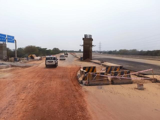 Ongoing construction on the outer ring road.  (Twitter/NitinGadkari).