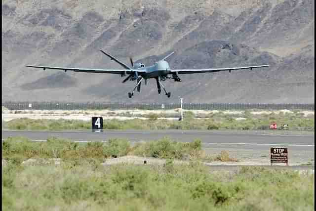 An MQ-9 Reaper takes off on a training mission at Creech Air Force Base in Indian Springs, Nevada. (Ethan Miller/Getty Images)