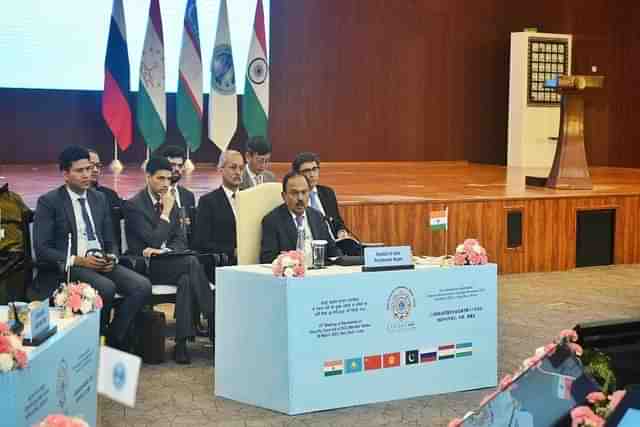 NSA Ajit Doval addressing the 18th meeting of the Secretaries of Security Council of SCO member states. (Twitter/@sidhant).