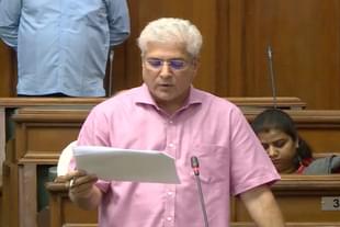 Delhi Finance Minister Kailash Gahlot in the Delhi assembly.