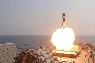 The BrahMos missile launch. (Picture by Indian Navy).