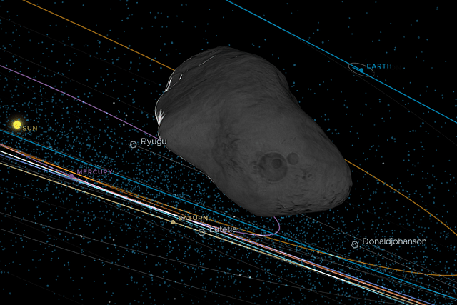 The 2023 DW asteroid. (Screenshot from NASA's Eyes)