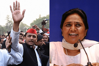 SP president Akhilesh Yadav, left, and BSP president Mayawati. (Getty Images)