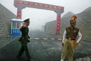 The ancient Nathu La border crossing between India and China.
(Diptendu Dutta/GettyImage)