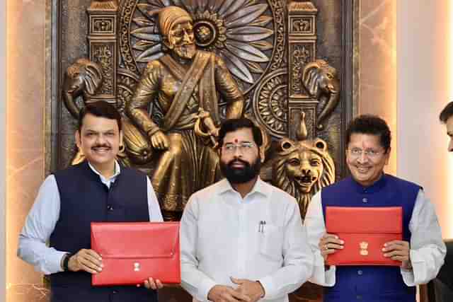 Maharashtra Deputy Chief Minister Devendra Fadnavis (L) and Chief Minister Eknath Shinde and Minister Deepak Kesarkar (Facebook)