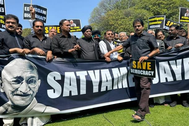 Congress-led protest against Rahul Gandhi's disqualification as an MP