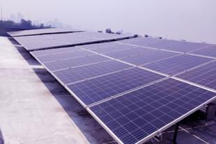 A  solar rooftop panel.