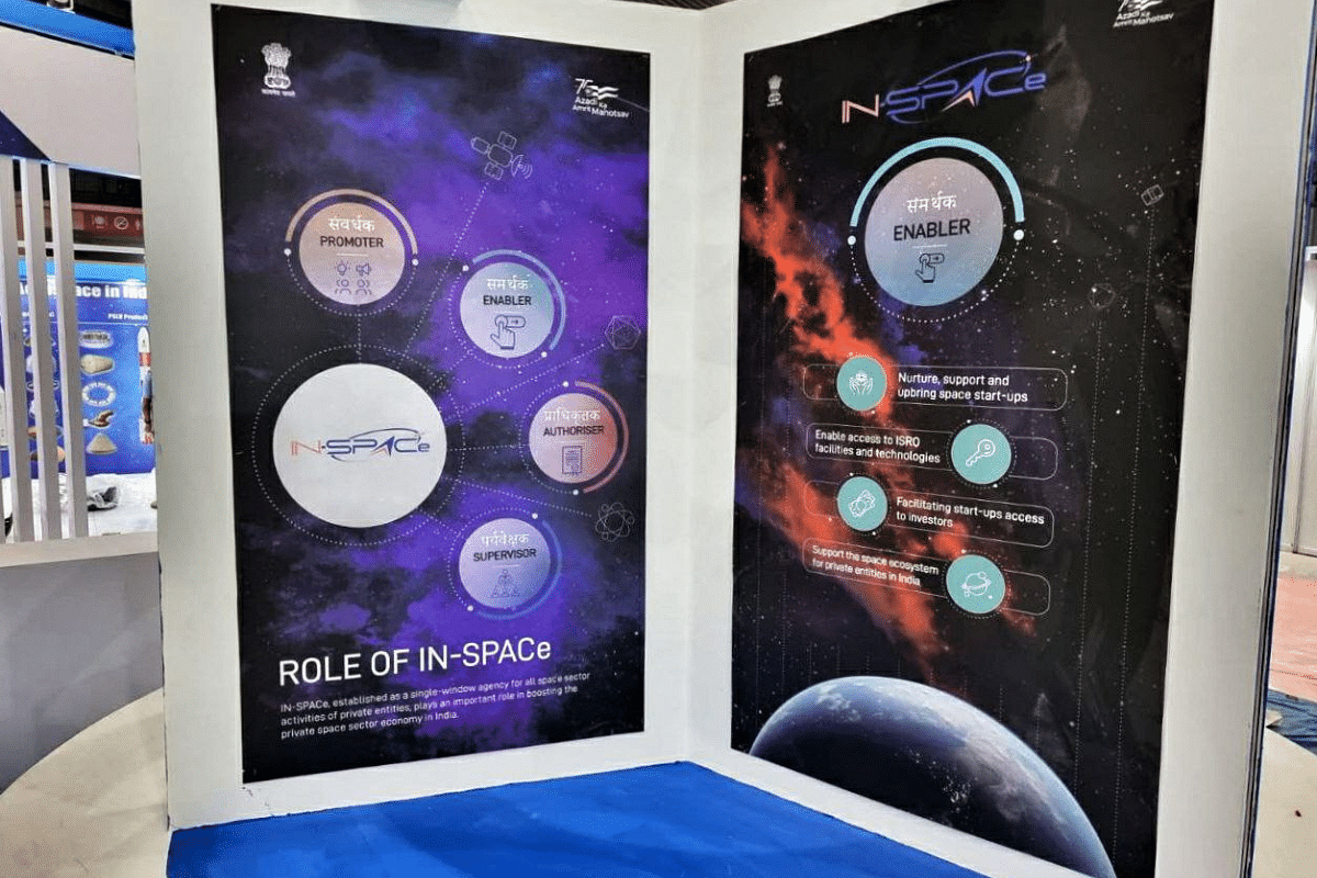 The IN-SPACe pavilion at the Bengaluru Space Expo, 2022 (Photo: IN-SPACe/Twitter)