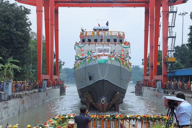 INS Androth Launched by GRSE.
(Image via Indian Navy).