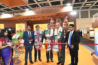 Shri Arvind Singh, Secretary(Tourism), along with other Indian officials inaugurating the Indian Pavilion at ITB 2023. (Twitter/Tourism Ministry).