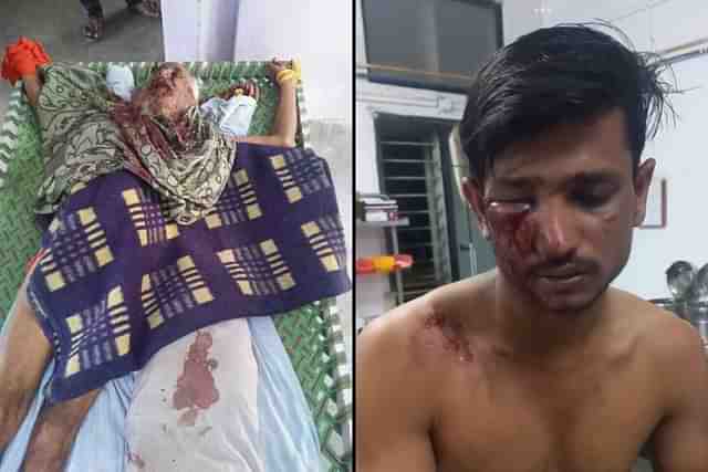 Left: Body of a sadhu in Auraiya, UP; Right: Purushottam Powar on 27 February.