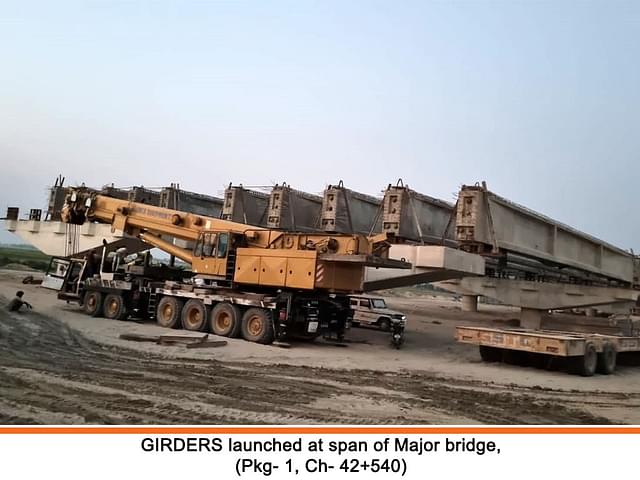 GIRDERS launched at span of Major bridge (Package-1)