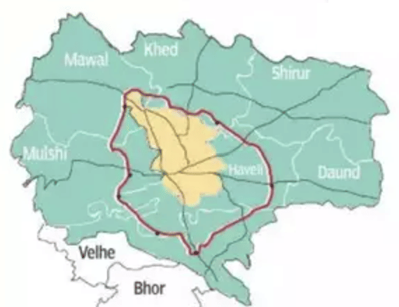 The Pune Ring Road alignment.