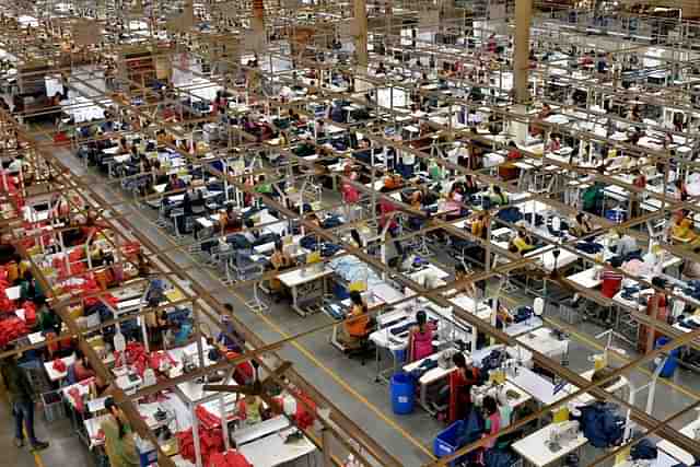 A textile cluster in India. 