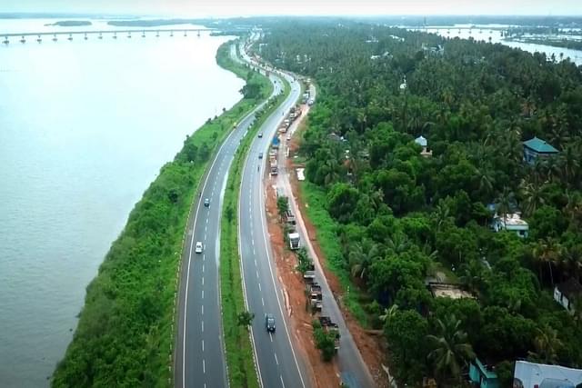 In the state of Kerala, a 4-lane National Highway (NH) has been developed at a total cost of ₹571 crores. (Twitter/Nitin Gadkari).