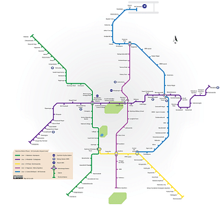 The Bengaluru Metro Network (Phase 1 and Phase 2).(WikimediaCommons)