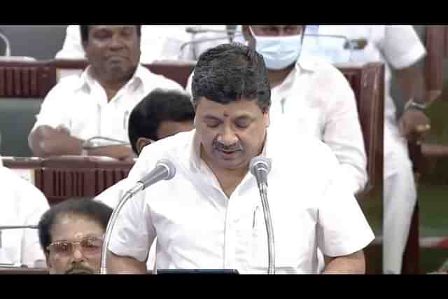 Finance Minister Palanivel Thiaga Rajan presenting the Budget.