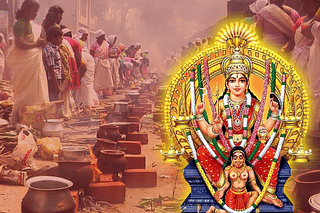 Women preparing Pongala for Goddess Bhagavathy