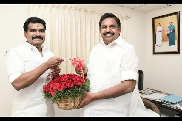 CTR Nirmal Kumar with Edappadi Palaniswami (EPS)