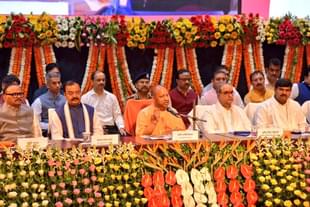 UP CM Yogi Adityanath with State BJP Chief Bhupendra Singh Chaudhary (Pic Via Twitter)