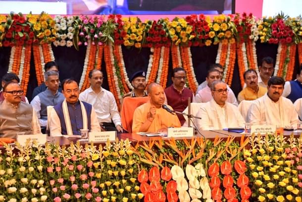 UP CM Yogi Adityanath with State BJP Chief Bhupendra Singh Chaudhary (Pic Via Twitter)