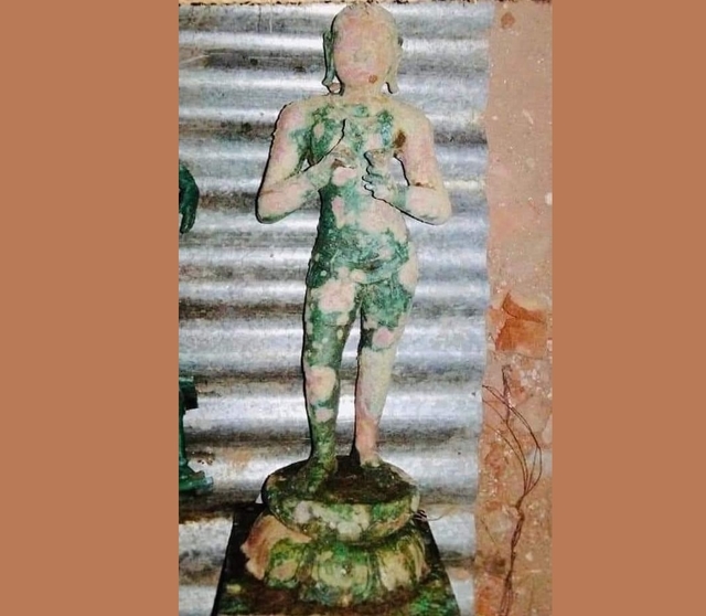A vigraha that was unearthed from the site.
