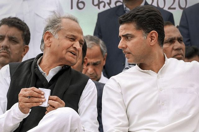 Rajasthan CM Ashok Gehlot (L) and Sachin Pilot (R).