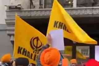 Khalistani elements outside Indian High Commission in London. 