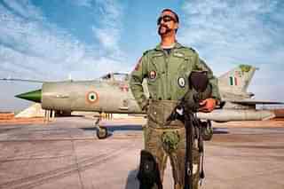 Wing Commander Abhinandan Varthaman Standing In front of a MiG-21.