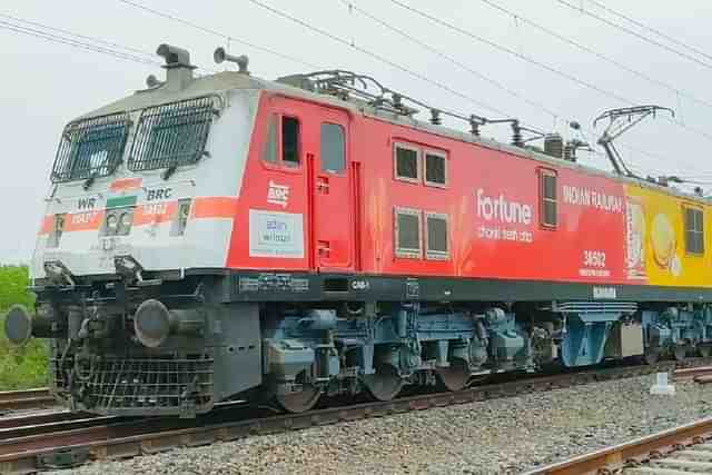 An electric locomotive.