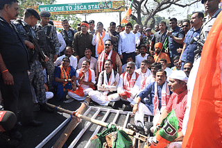 The BJP protested against the Jharkhand government on 11 April in capital Ranchi. (Photo: BJP JHARKHAND/Twitter)