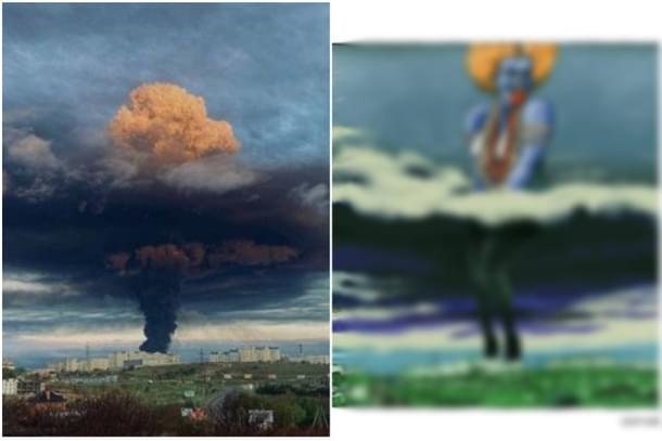 The now-deleted post from the Ukraine Ministry of Defense. The caricature of Devi Kali has been blurred by Swarajya.