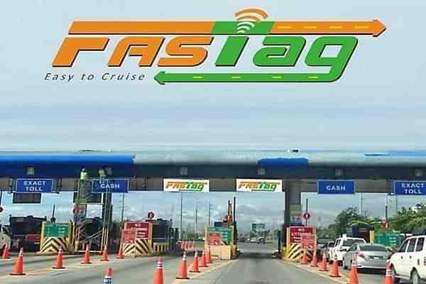 Vehicles at toll gates.