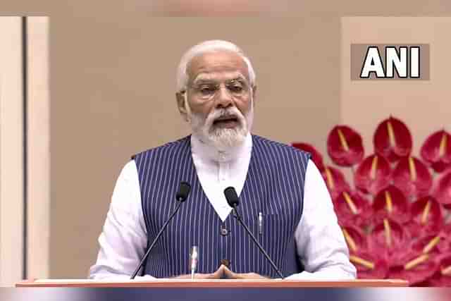 PM Narendra Modi addresses civil servants on Civil Services Day. 