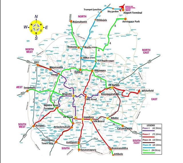 Comprehensive map of Bengaluru metro.(BMRCL)