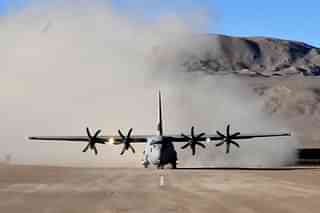 File Photo of C-130J Super Hercules transport aircraft landing in Ladakh. (X/ @ShivAroor)