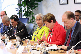 India Finance Minister Nirmala Sitharaman participated in the Global Sovereign Debt Roundtable meeting in Washington, DC. (Photo: Ministry of Finance/Twitter)