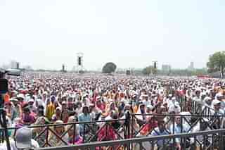 Crowd during Maharashtra Bhushan Award ceremony at Navi Mumbai's Kharghar.