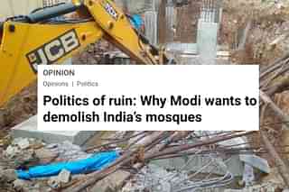 The article and its headline claim that “Modi wants to demolish India’s mosques".