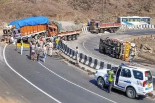 An accident site on a highway. (Image via PTI) (Representative Image)