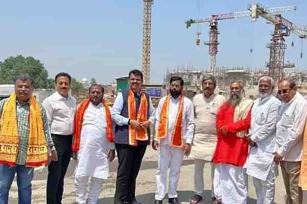 Devendra Fadnavis and Eknath Shinde at Shri Rama Janmabhoomi temple