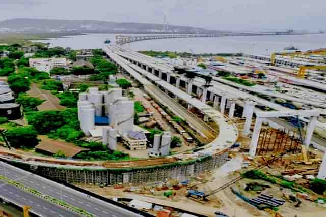 Mumbai Trans harbour link connects Sewri interchange with the eastern freeway. (Twitter/Rishi Kesh Singh).