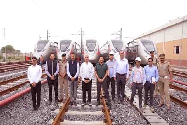 UP chief secretary Durga Shankar Mishra along with NCRTC MD Vinay Kumar Singh and other officials at the site.